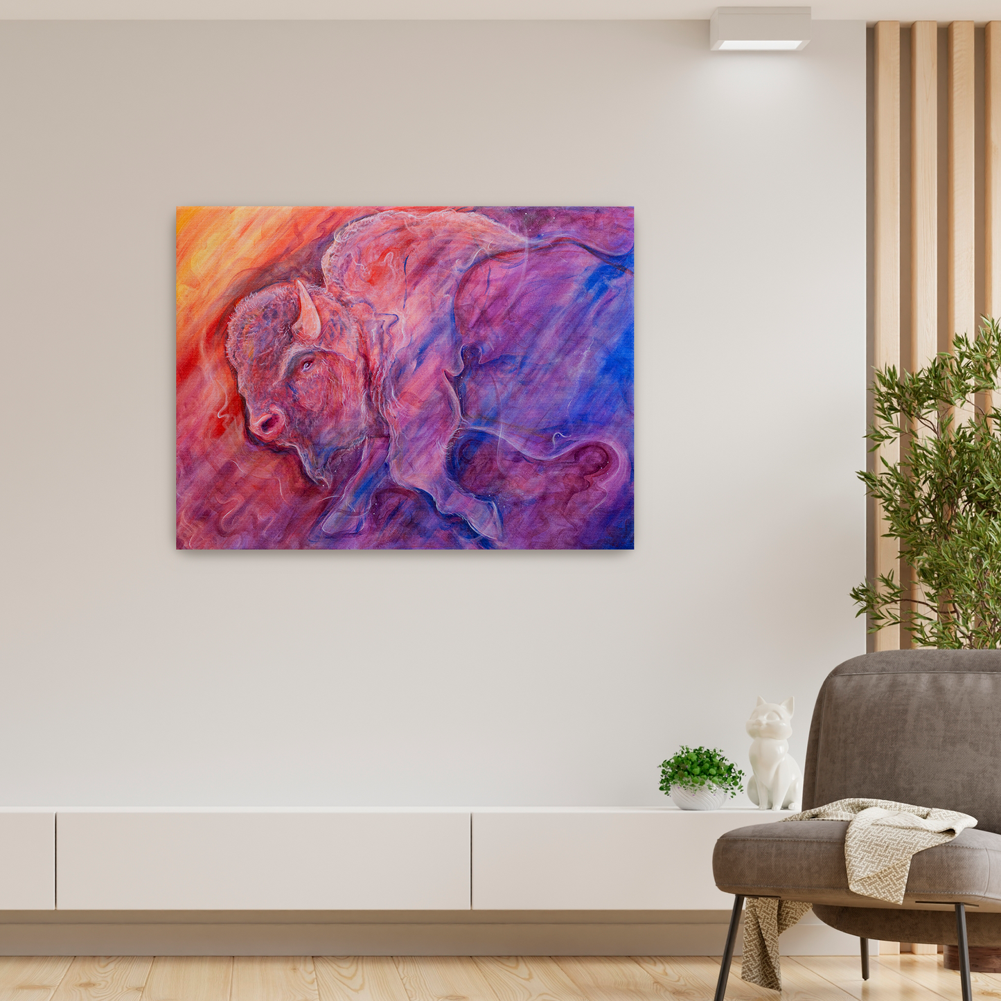 Spirit Bison - Stretched Canvas Print
