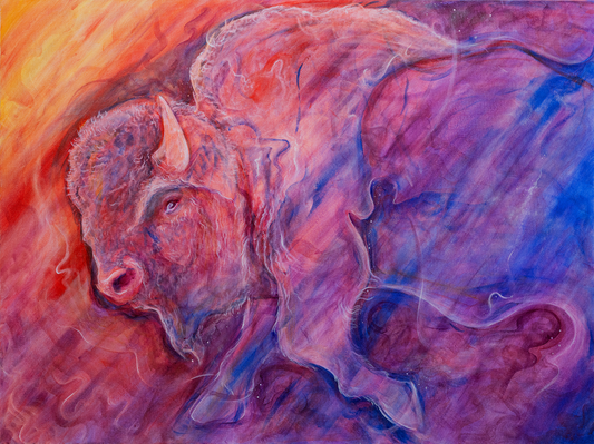 Spirit Bison - Stretched Canvas Print